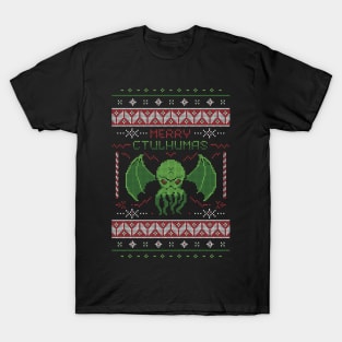 Merry Cthulhumas! Ugly Sweater Christmas Cthulhu T-Shirt